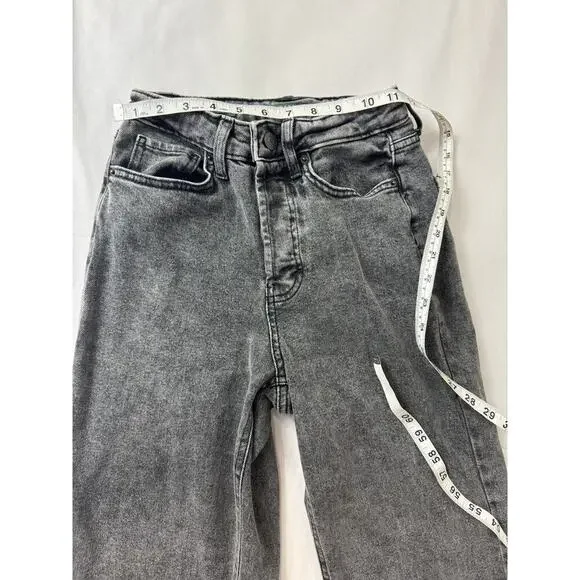 Wild Fable Super High-Rise Straight Jeans Black Grunge Button-Fly Size 0 - Picture 2 of 10